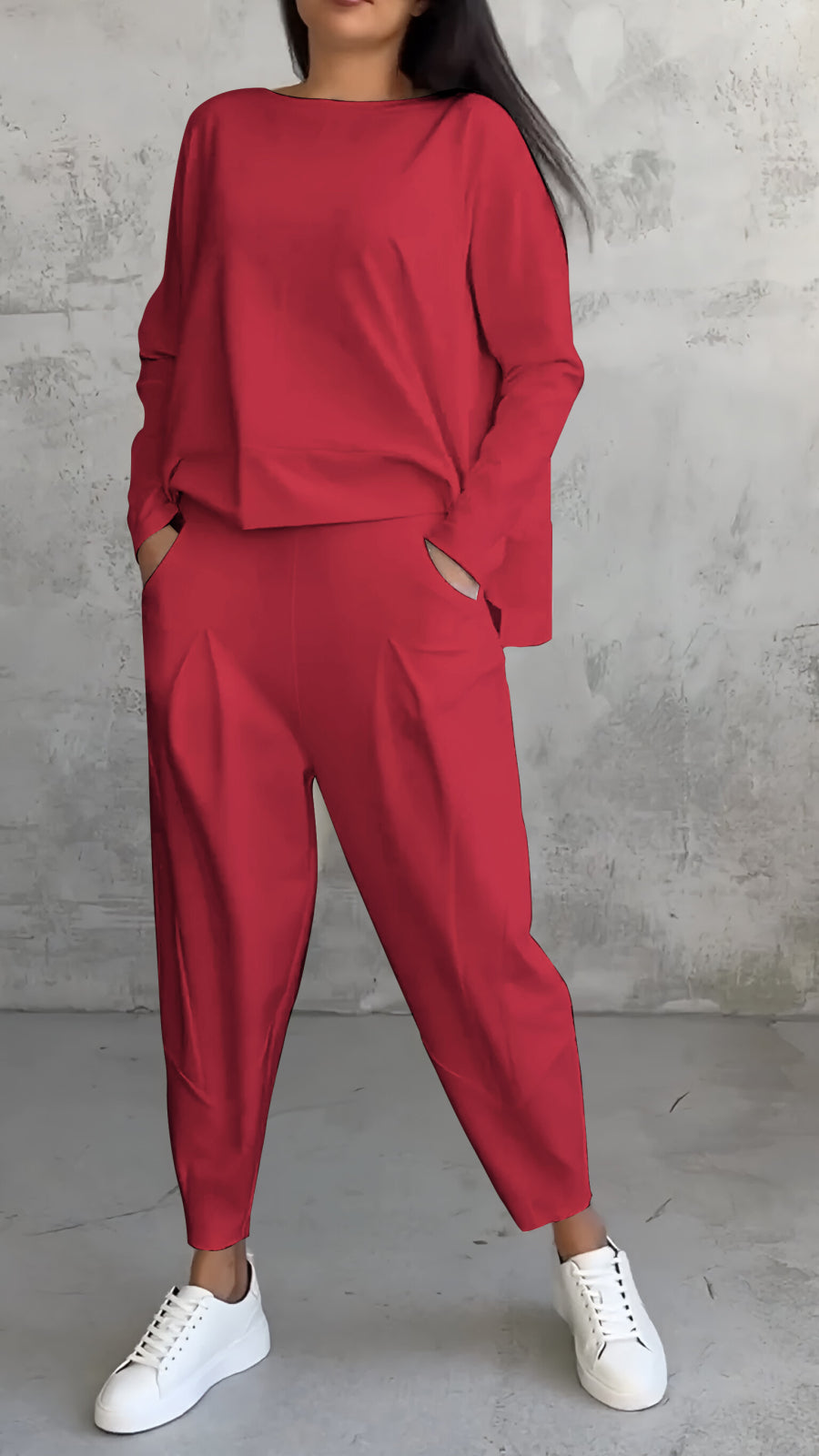 Gemütliches zweiteiliges Strick-Loungewear-Set