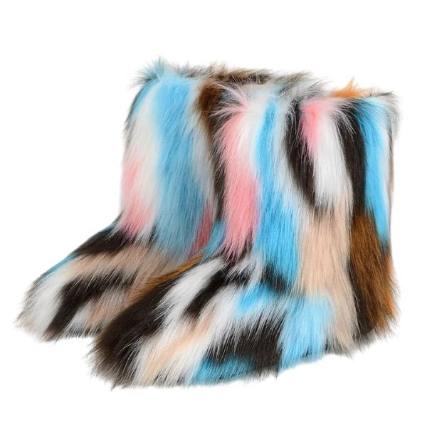 Mattierte Fluff Y2K Retro Stiefel