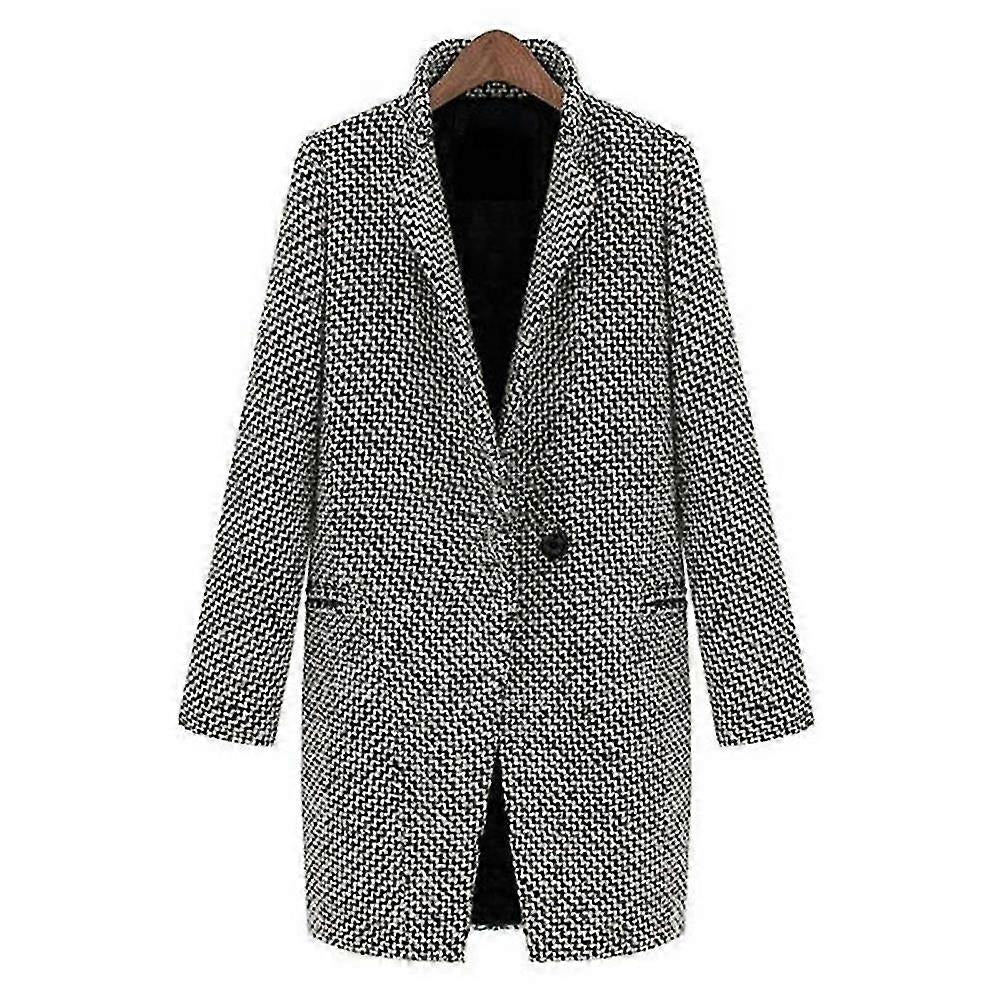 Damen Schicker Doppelreihiger Bedruckter Mantel