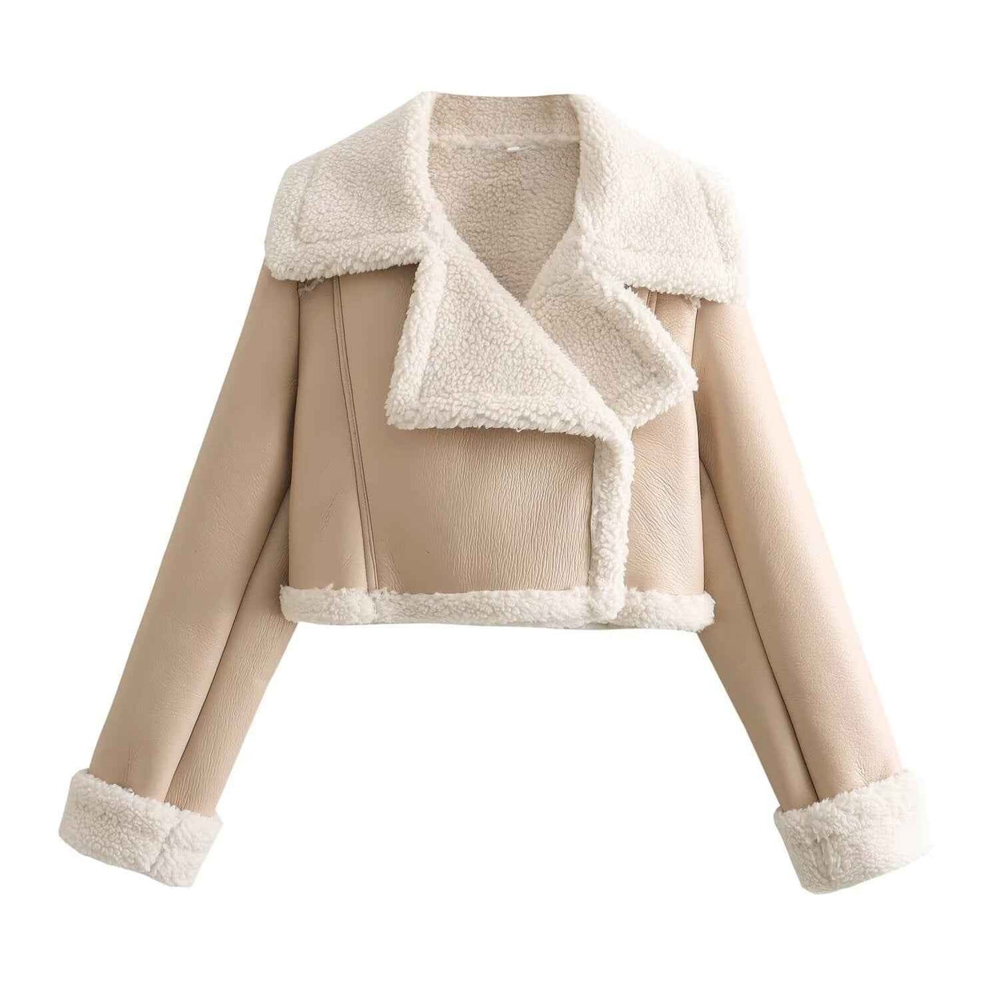 Schicke Damenkurzjacke mit warmem Teddy-Futter