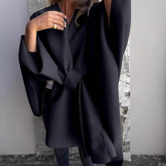Gemütlicher langer Strickcardigan mit Fledermausärmeln