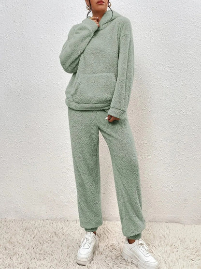 Gemütliches Teddy-Zweiteiler-Loungewear-Set für Damen