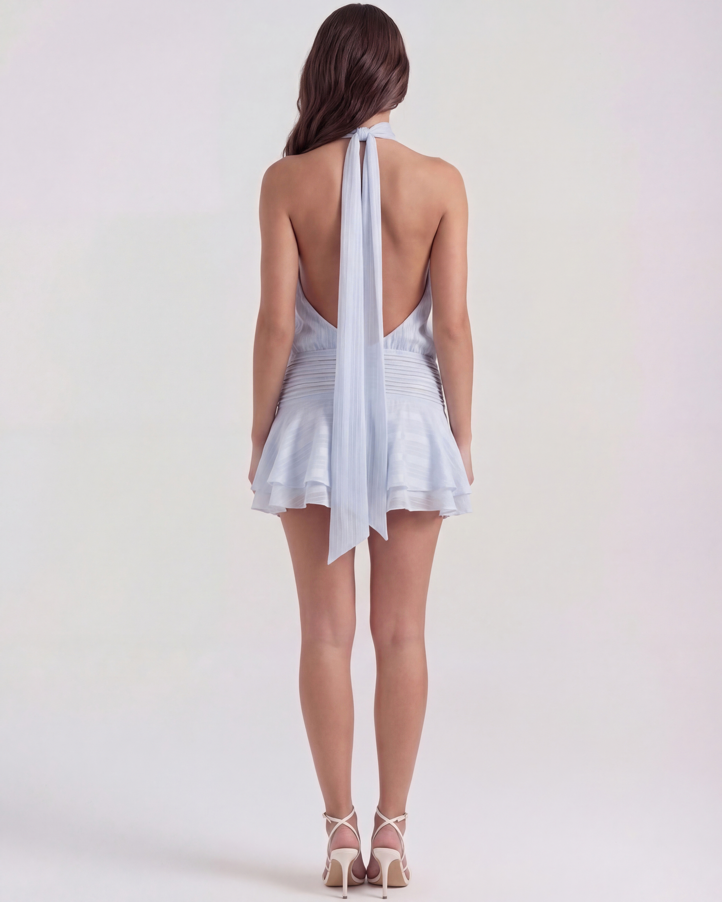 Ärmelloses gerafftes Minikleid