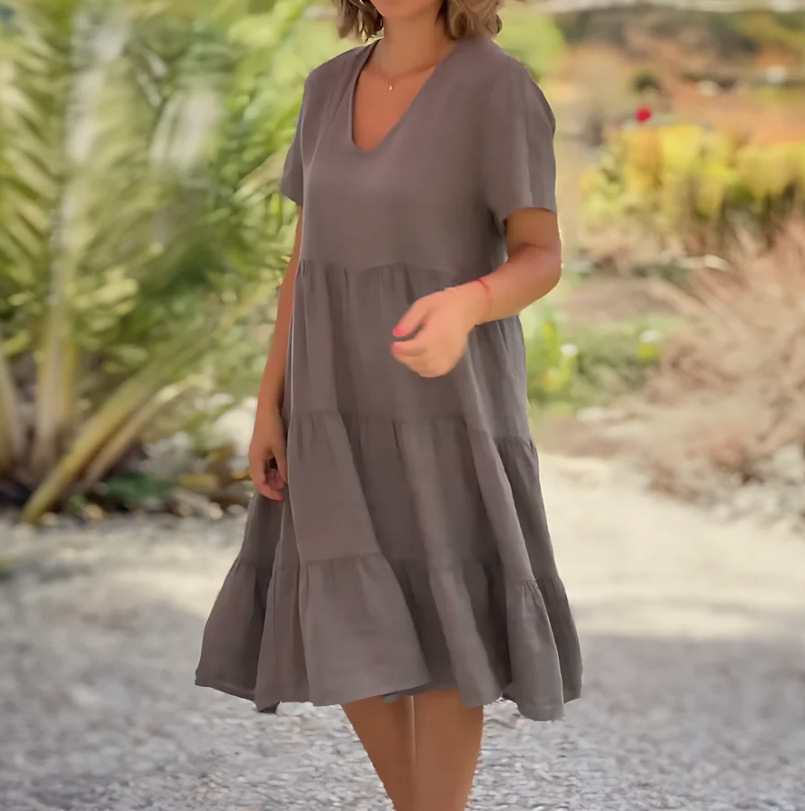 Bequemes, locker geschnittenes Trapezkleid für Damen