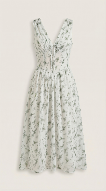 Damen Korsett Midi Sommerkleid