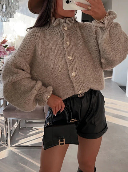 Schicker Damen-Cardigan mit Knöpfen und stylischem Kragen