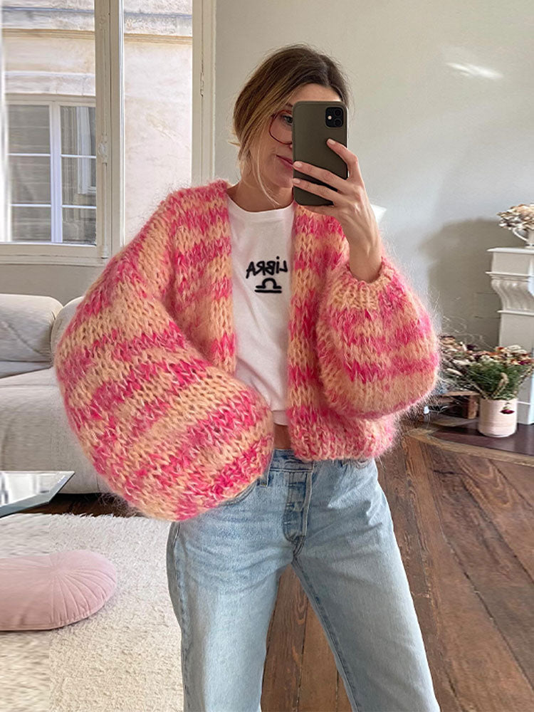 Gemütlicher Strukturstrickpullover mit Akzentdetails