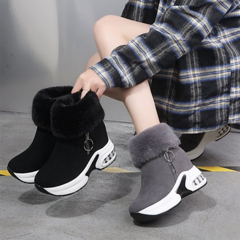 Dicksohlige gefütterte Stiefeletten für Damen