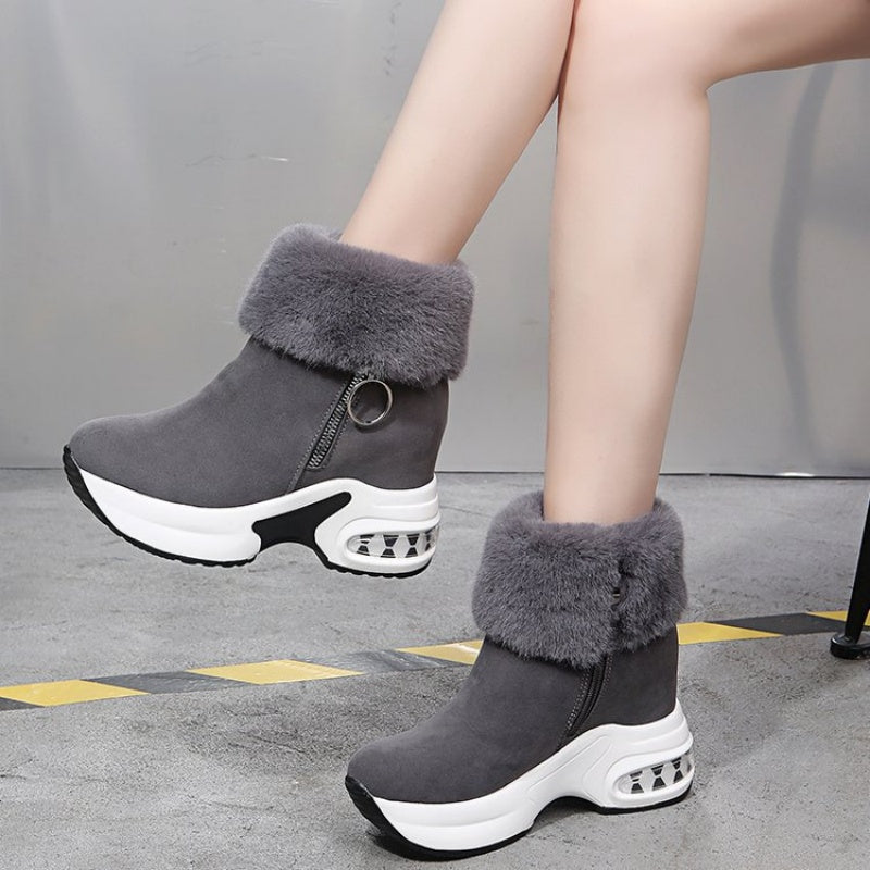 Dicksohlige gefütterte Stiefeletten für Damen