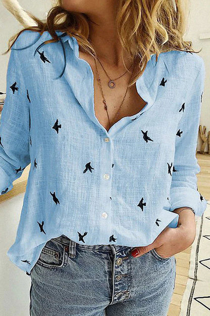 Lyann® | Bluse aus Baumwoll-Leinen mit französischem Landhausmuster