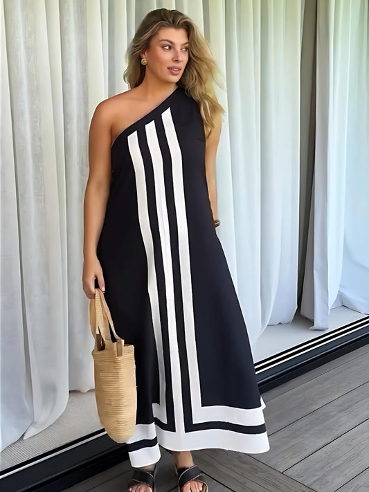 Asymmetrisches Midikleid mit Ausschnitt für Damen