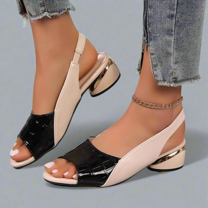 Bequeme Damensandalen mit stabilem Absatz