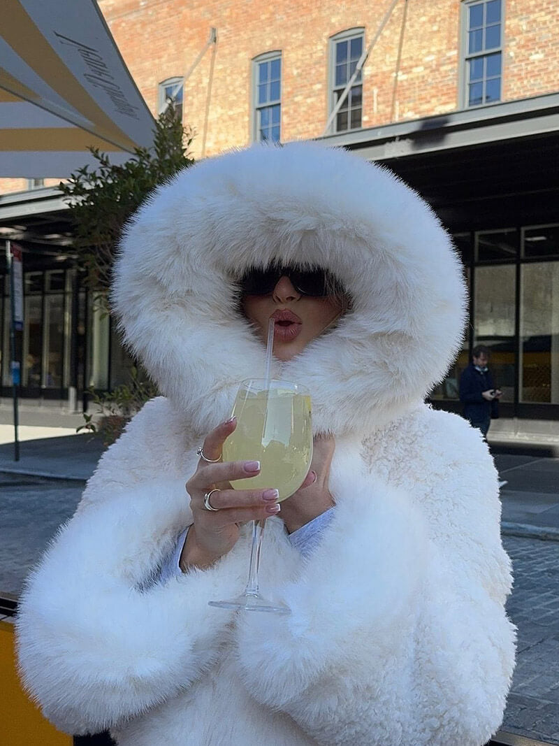 Übergroße Kapuzen-Winterjacke für Damen