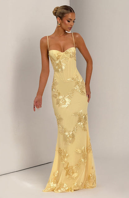 Elegantes Maxikleid für Damen mit Spaghettiträgern, Sommerhochzeitsgast
