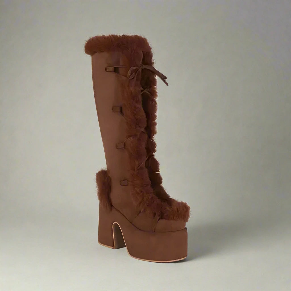 Gemütliche Chunky-Plateau-Stiefel für Winterstil