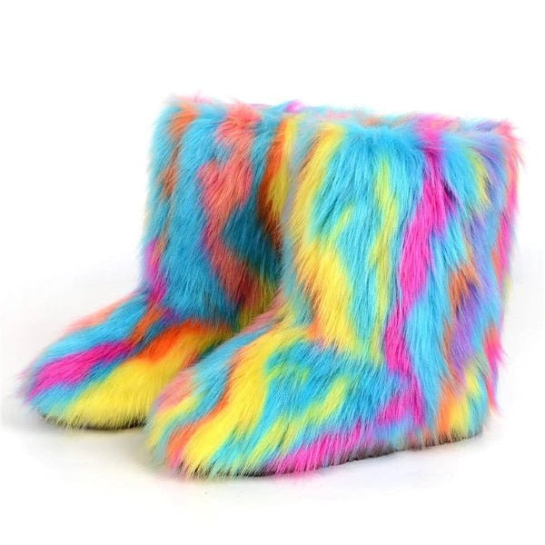 Mattierte Fluff Y2K Retro Stiefel
