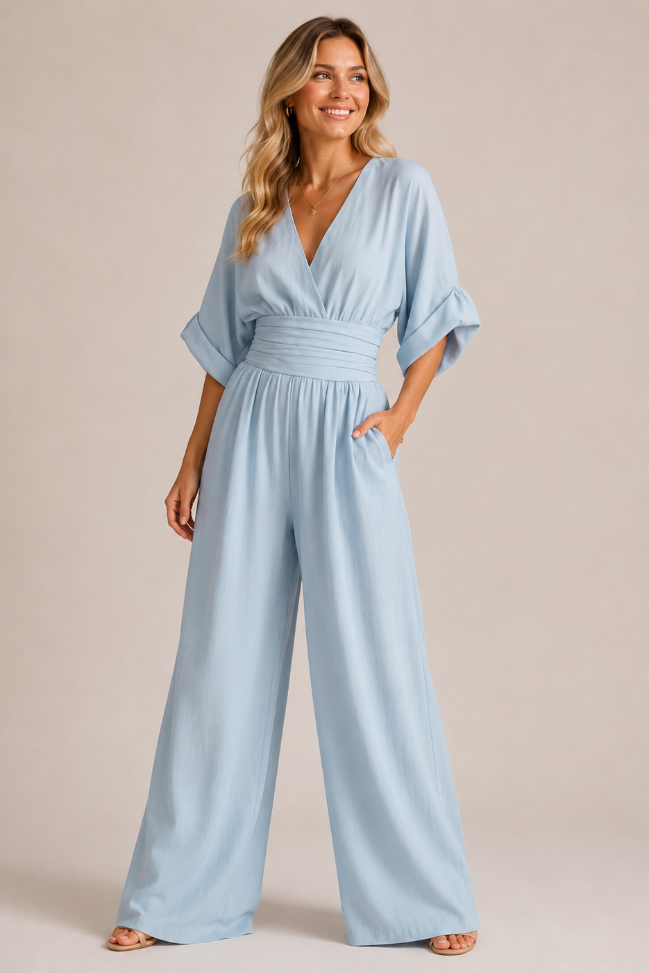 Damen Overall mit dreiviertellangen Ärmeln