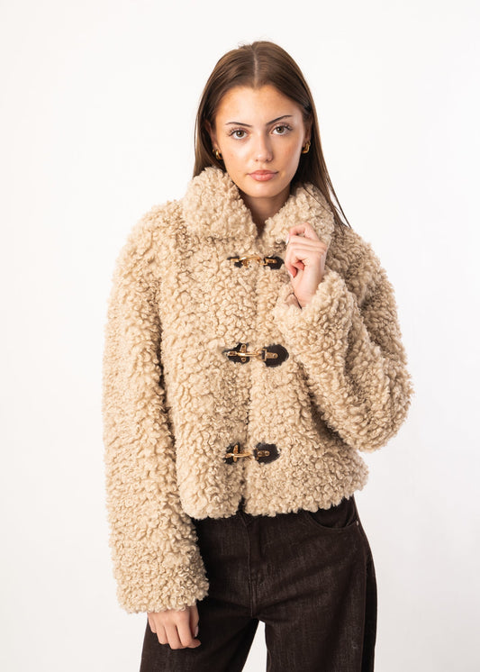 Lockere Lammfelljacke