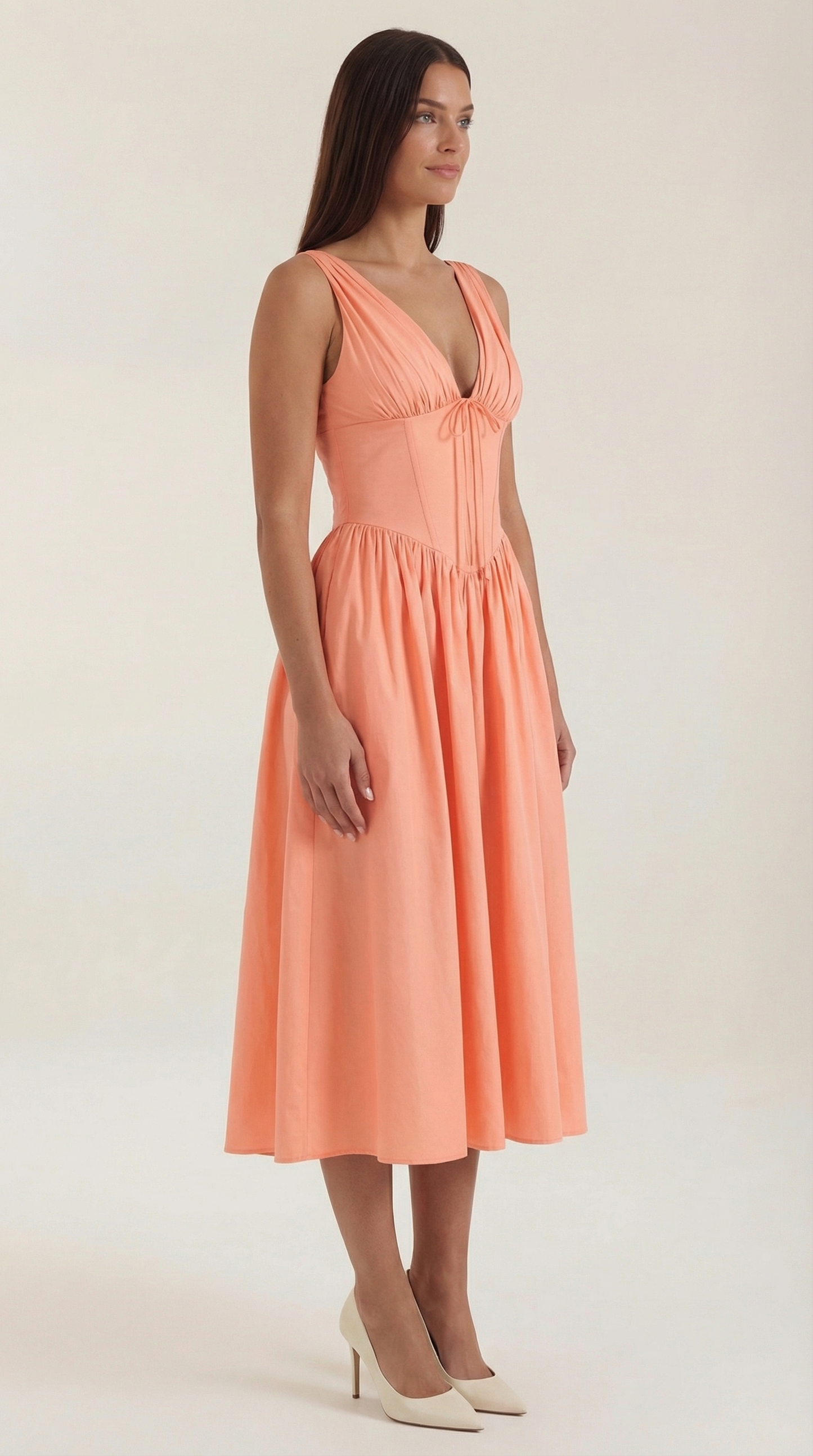 Damen Korsett Midi Sommerkleid