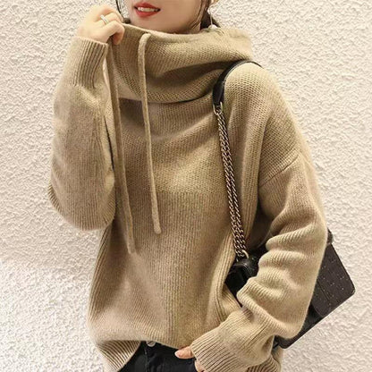 Gemütlicher Strick-Hoodie-Pullover für lässigen Komfort
