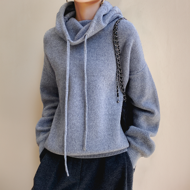 Gemütlicher Strick-Hoodie-Pullover für lässigen Komfort