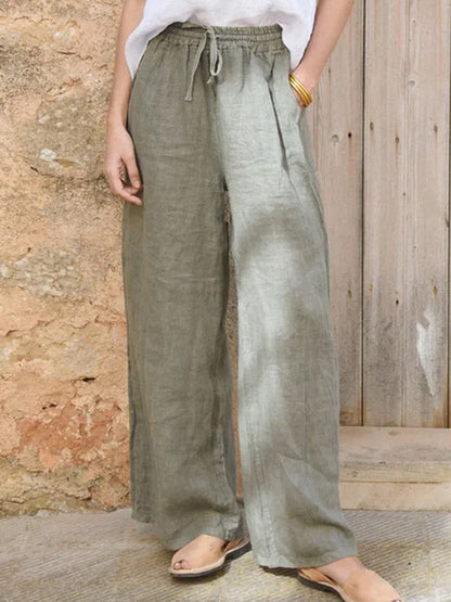 Damen Freizeit-Hose aus Baumwoll-Leinen-Mischung