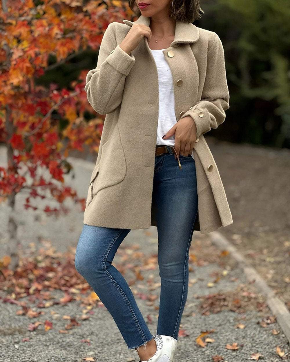 Schicke Jacke mit seitlicher Knoten-Optik für stilvolles Layering