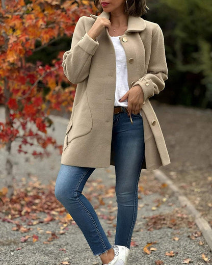 Schicke Jacke mit seitlicher Knoten-Optik für stilvolles Layering