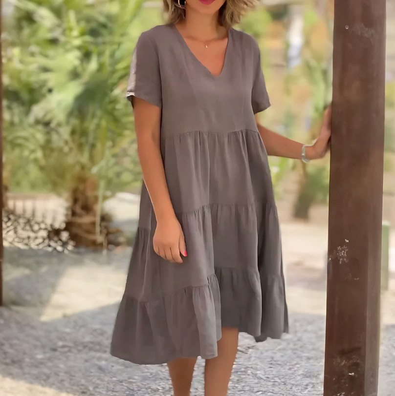 Bequemes, locker geschnittenes Trapezkleid für Damen
