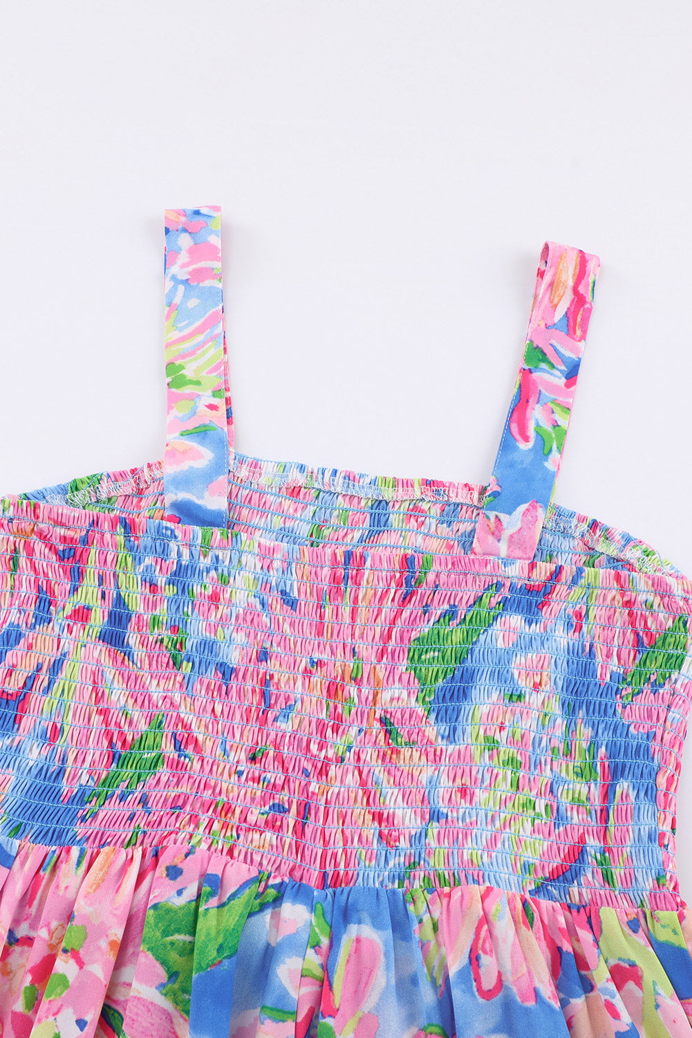 Floral bestickter Jumpsuit mit quadratischem Ausschnitt und Taschen