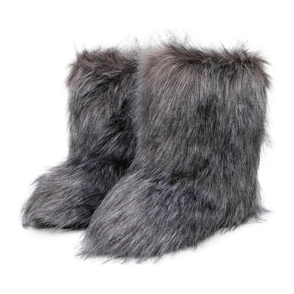 Mattierte Fluff Y2K Retro Stiefel
