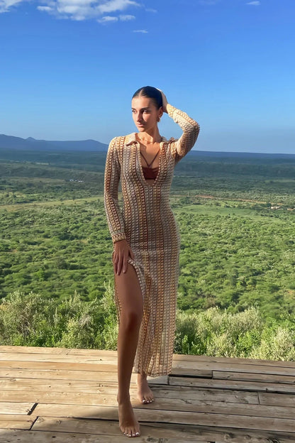 Boho Chic Maxi-Sommerkleid für Strandtage