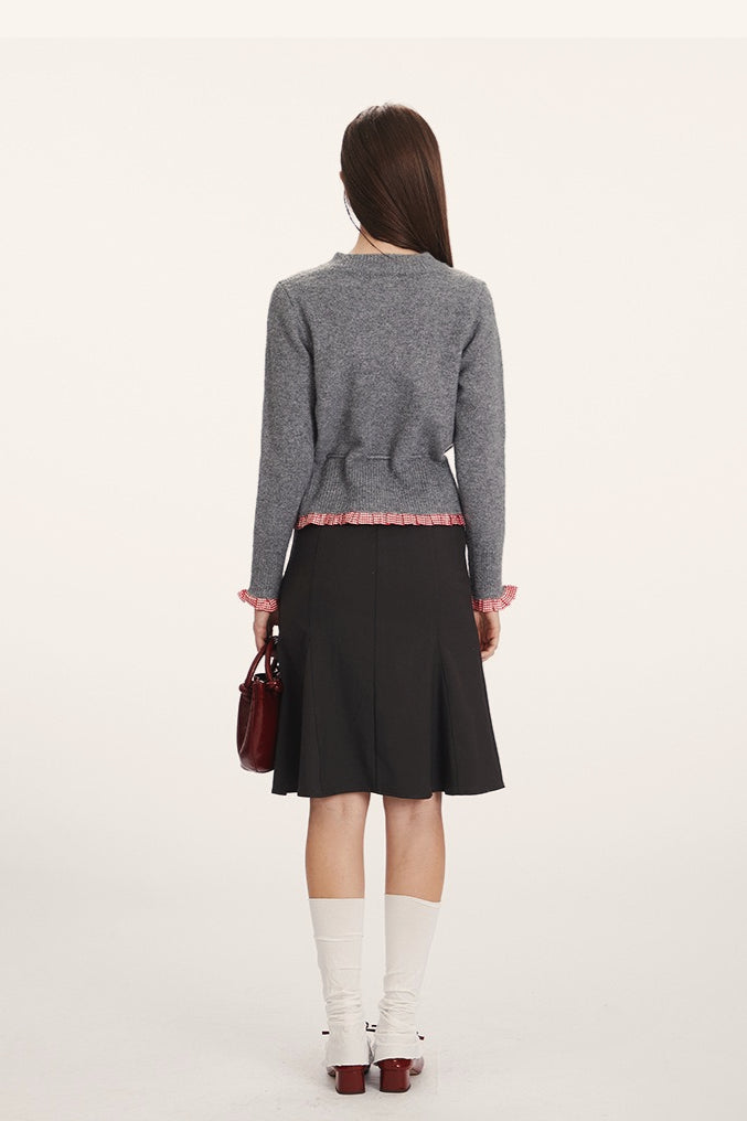 Schlanker Taillierter Strickcardigan mit Paneeldesign