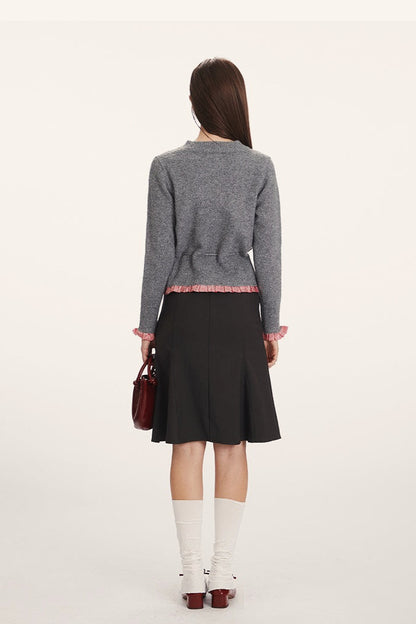 Schlanker Taillierter Strickcardigan mit Paneeldesign
