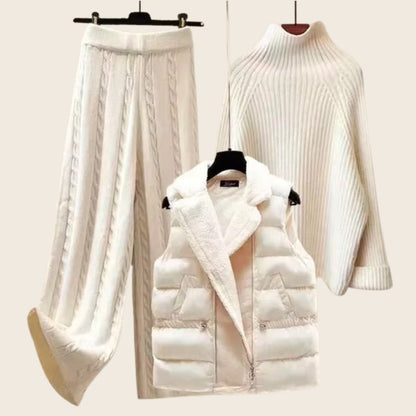 Elegantes Strick-Zweiteiler-Set