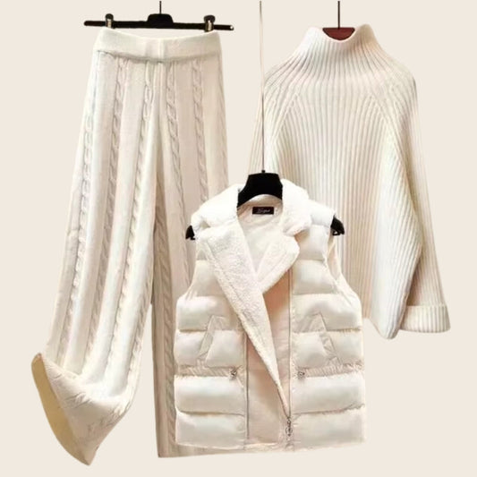 Elegantes Strick-Zweiteiler-Set