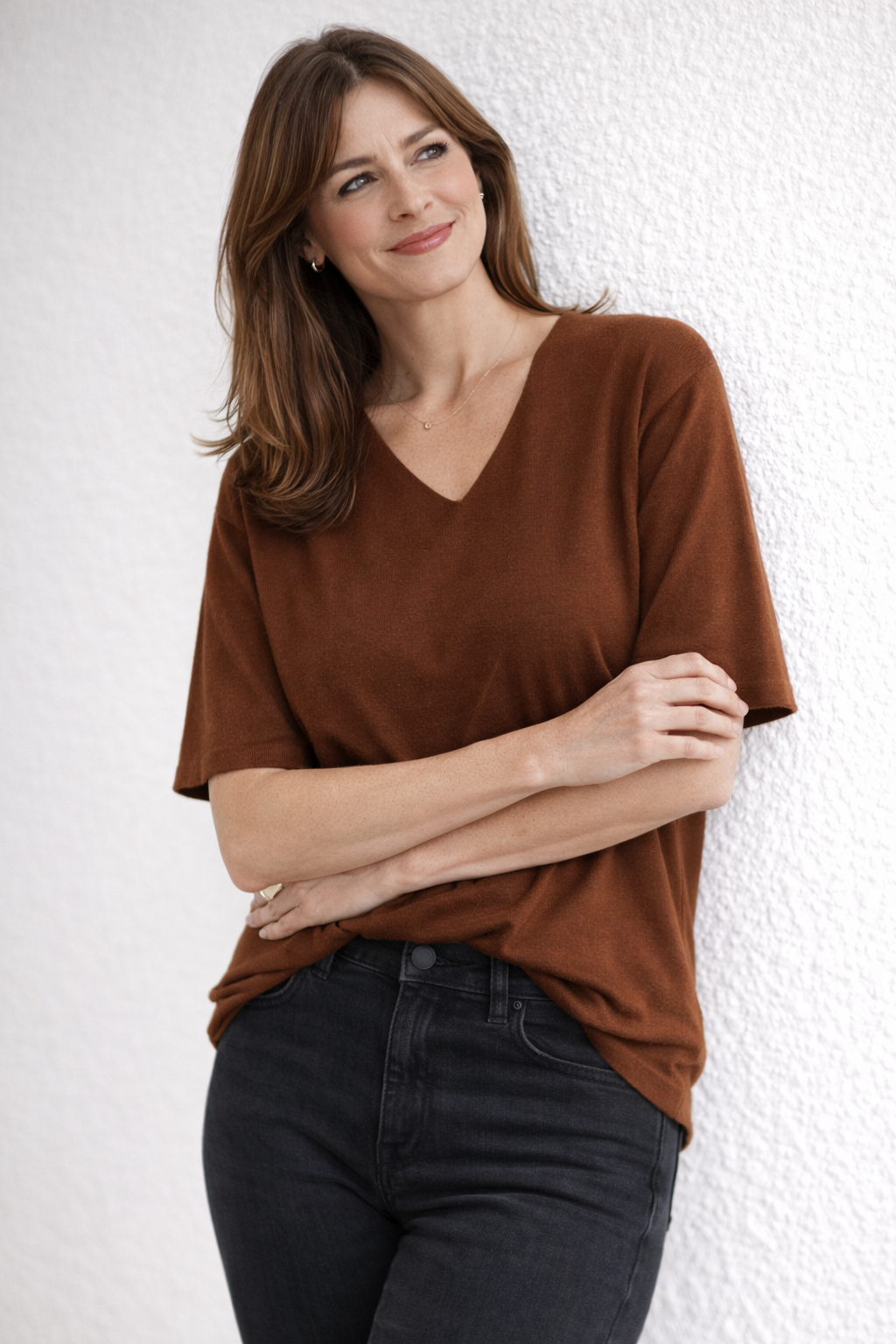 Damen-Bluse mit langen Ärmeln und Knöpfen