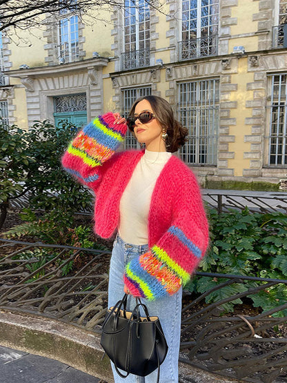 Gemütlicher Strukturstrickpullover mit Akzentdetails