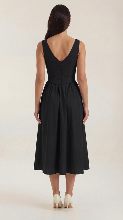 Damen Korsett Midi Sommerkleid