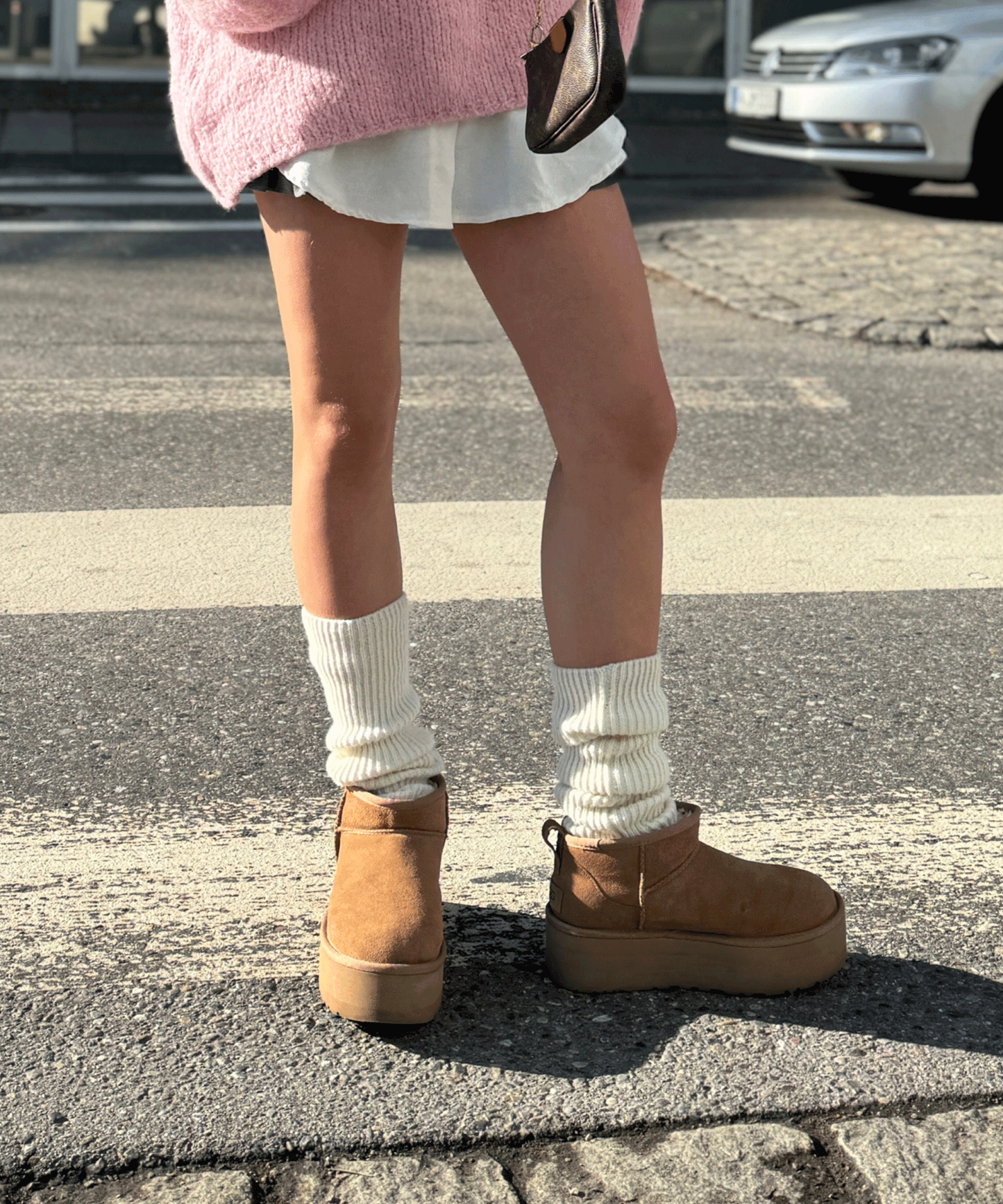 Braune Leder-Plateau-Stiefeletten für stilvollen Alltagsschuh