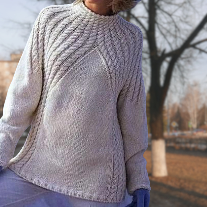 Léa Blanchet® | Weißer langärmeliger Strickpullover