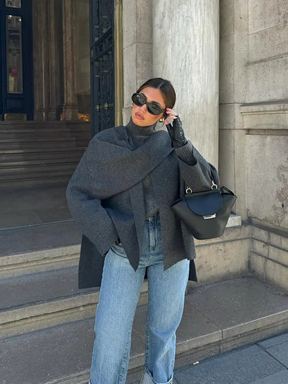 Gemütlicher mehrlagiger Wintermantel für Damen