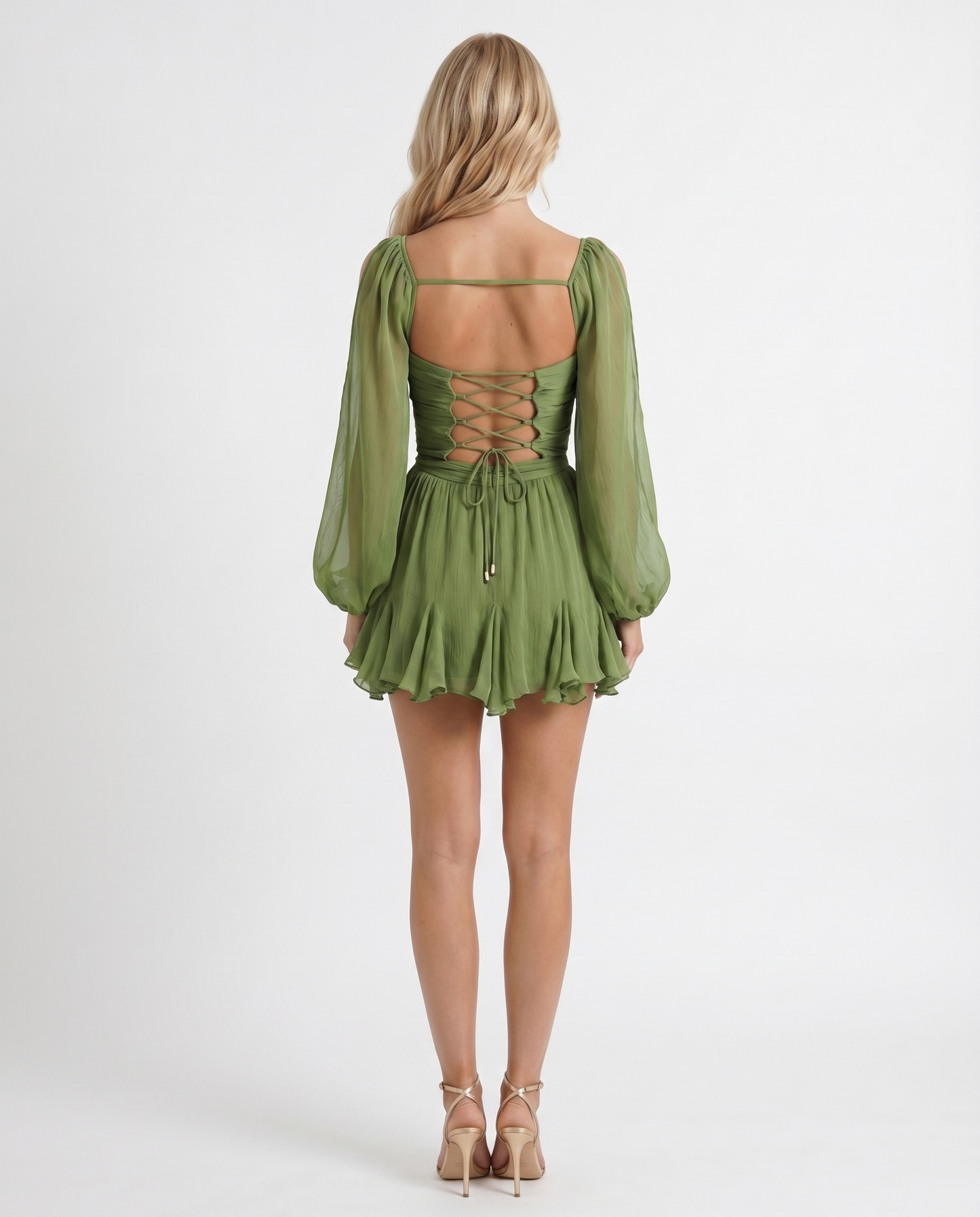 Elda Ärmelloses Minikleid mit Rüschensaum