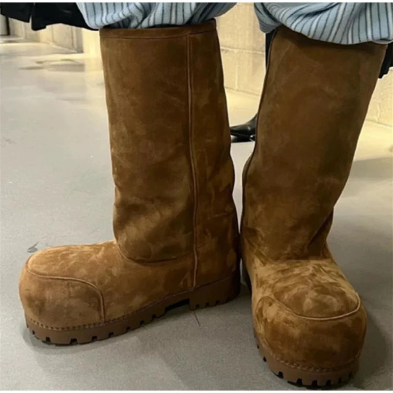 Klobige Plateauboots mit Knöchel hoch