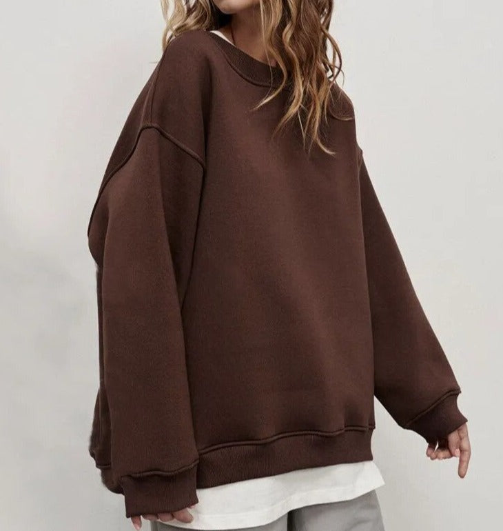 Gemütlicher übergroßer Strickpullover für lässiges Schichten