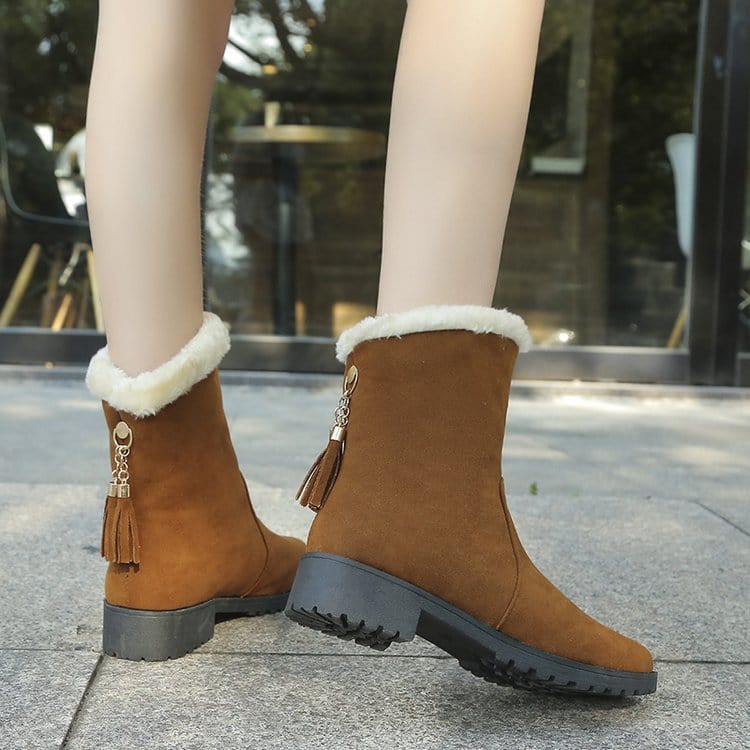 Gemütliche Plüsch-Stiefeletten für Damen Winterwärme