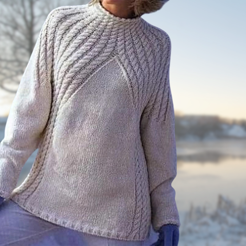 Léa Blanchet® | Weißer langärmeliger Strickpullover