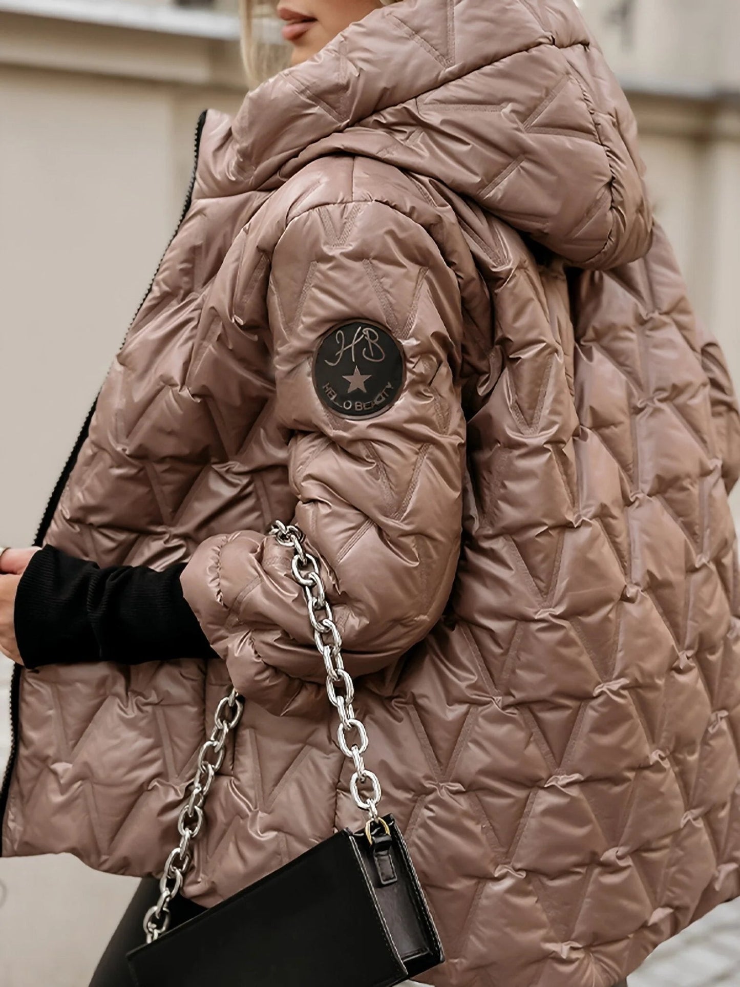 Gemütliche Patchwork-Baumwolljacke für geschichteten Casual-Stil