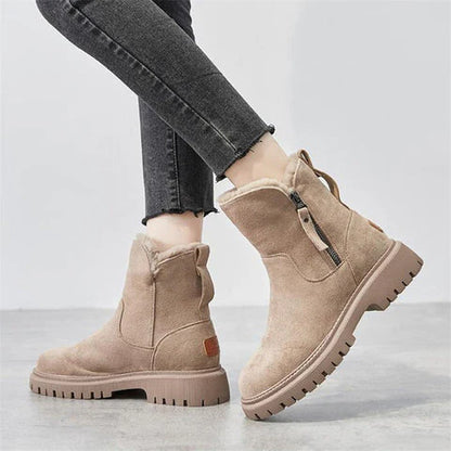 Schicke Stiefeletten mit Wildlederoptik und kuscheligem Fellfutter