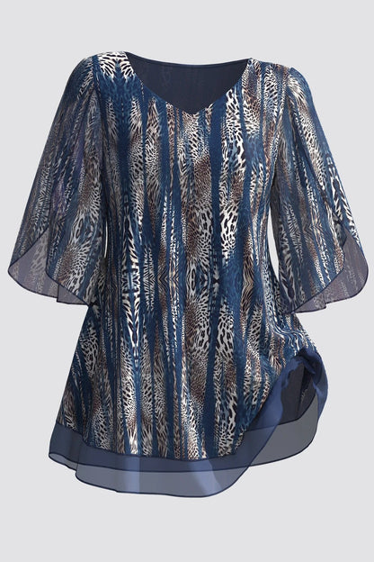 Elke® | Elegante Chiffon-Bluse mit Animal-Print